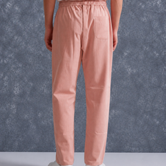 The Lifestyle Co Light Pink Solid Linen Relaxed-Fit Trousers
