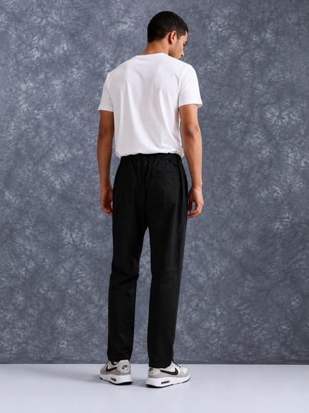 The Lifestyle Co Black Solid Linen Relaxed-Fit Trousers