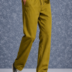 The Lifestyle Co Mehandi Green Linen Relaxed-Fit Regular Trouser
