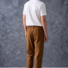 The Lifestyle Co Chocolate Brown Solid Linen Relaxed-Fit Trousers